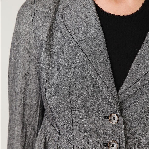 Free People Size XS Cropped Ruffle Blazer Jacket - Picture 7 of 14